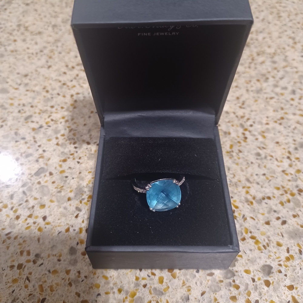 EFFY Blue Semi Precious & Diamond Ring